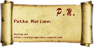 Petke Mariann névjegykártya